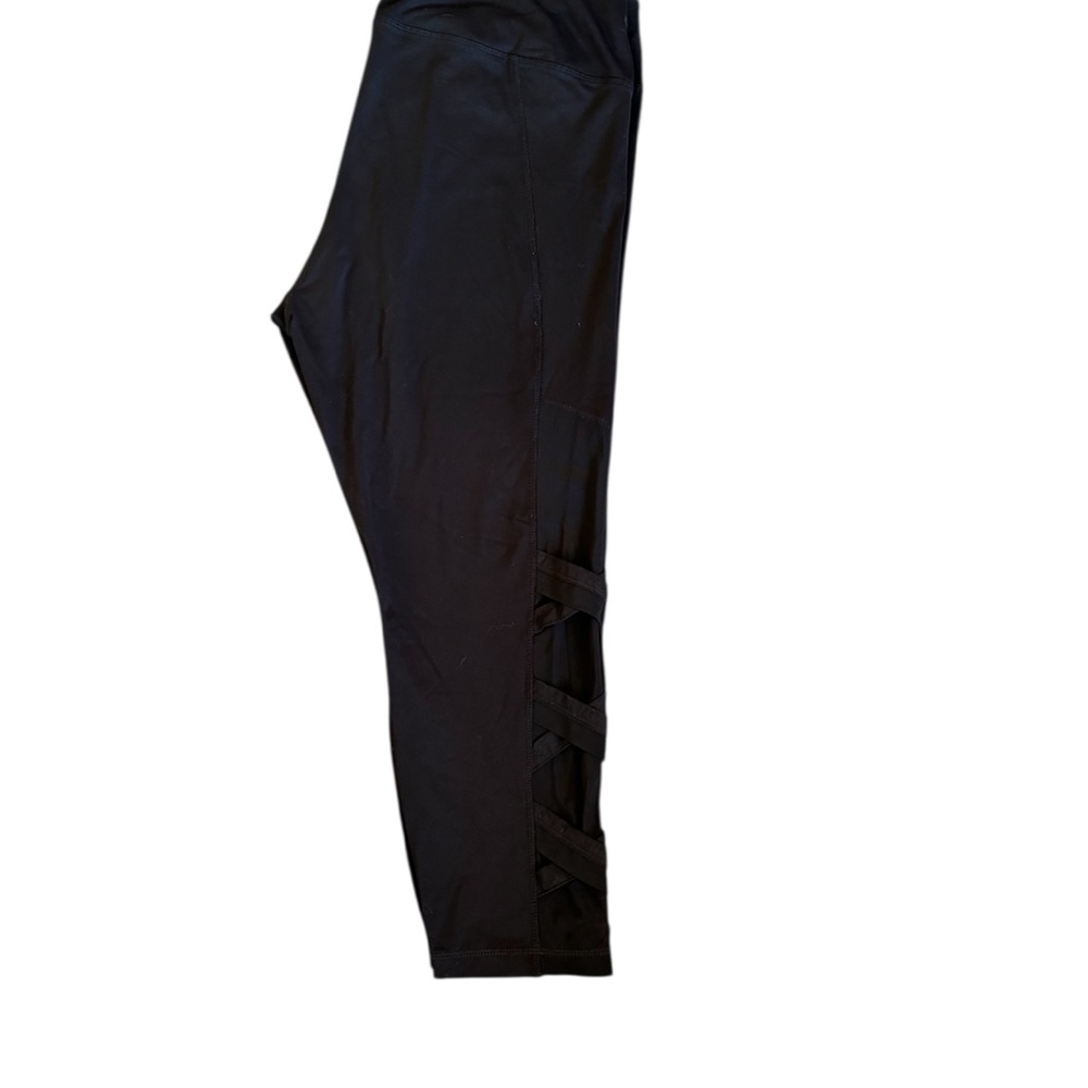 Women's Athletic Black Leggings with Side Detail